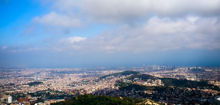 View of barcelona from Tibidabo, Barcelona, Spain.