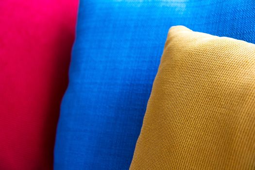 close up image of decorative colorful pillow