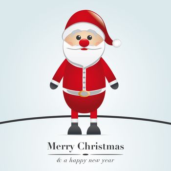 santa claus merry christmas type blue background