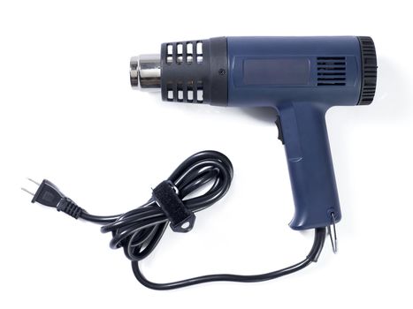 Side view image of an electric heat gun isolated in a white background