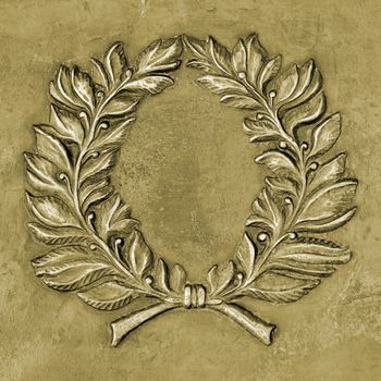 Bronze relief ornament in memorial shape