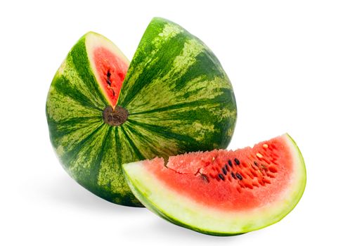 sliced ​​watermelon on a white background