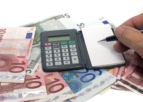 writing and calculating with euro money