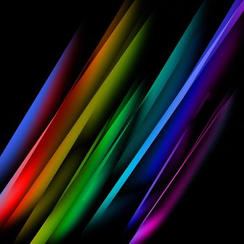 Oblique multicolored straight lines against a black background