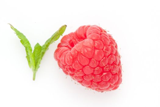 Raspberry against a white background