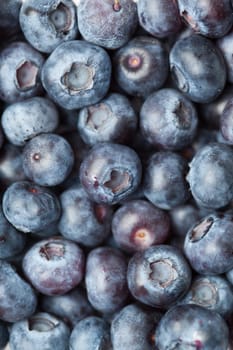 Heap of blueberries  in a high angle view