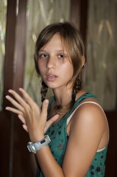 Twelve-year-old russian girl in Thailand. Summer 2012