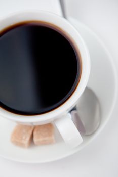 Strong coffee against a white background