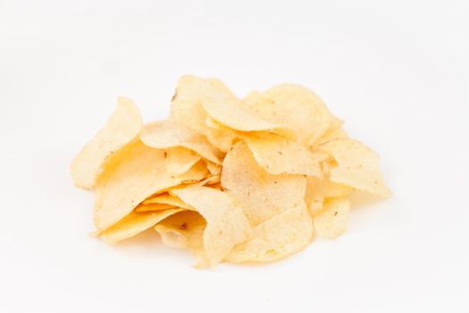 Stack of chips against white background