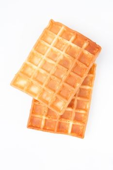 Waffles against a white background