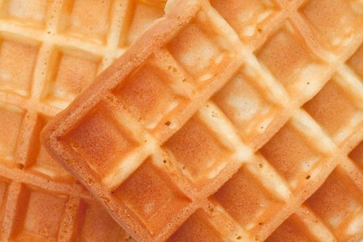 Extreme close up of waffles