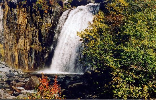 Kind on falls near to settlement Artybash in the mountain-Altay area