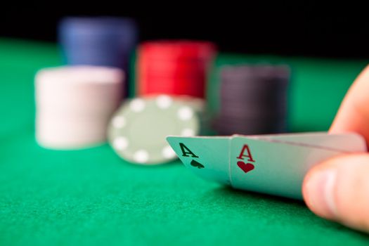 Rockets in poker against a black background