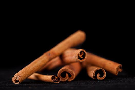 Cinnamon sticks piled up