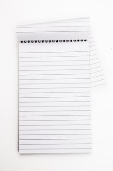 Empty notepad  sheet against a white background