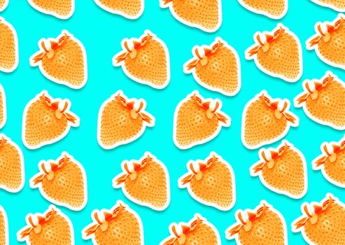 seamless background of strawberry, 70th style.