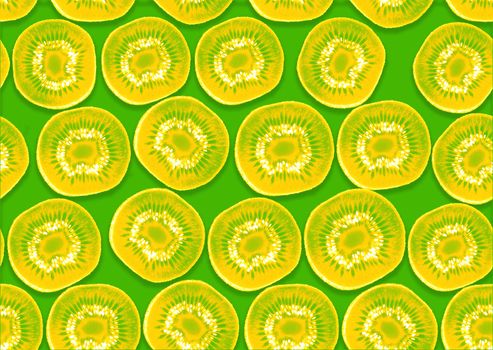 seamless background of Kiwi slices.
