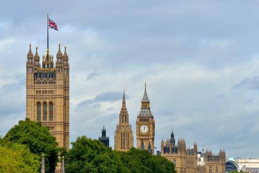 UK parliament flying flag