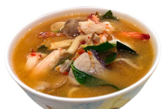 Isolated Spicy Mixed Seafood Soup