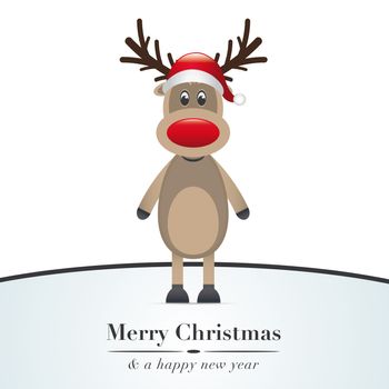 reindeer red nose and santa claus hat
