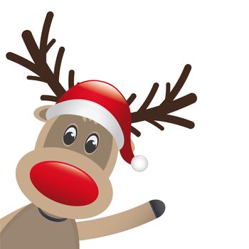 rudolph reindeer red nose wave santa claus