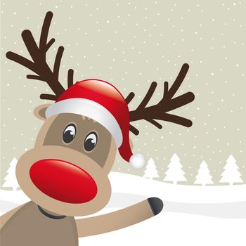 rudolph reindeer red nose wave santa claus