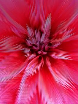 Red abstract background with sharp and figure flower