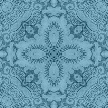 Seamless worn blue tapestry pattern