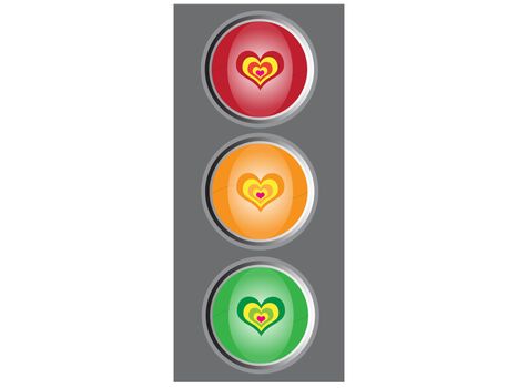 Traffic light with heart