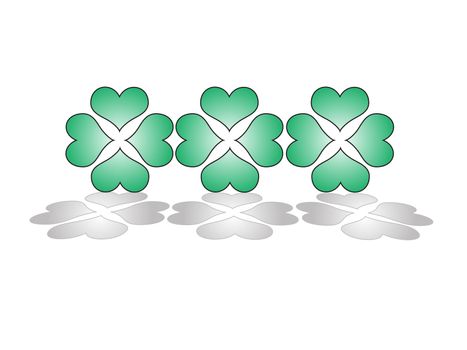 Abstract illustration of clovers