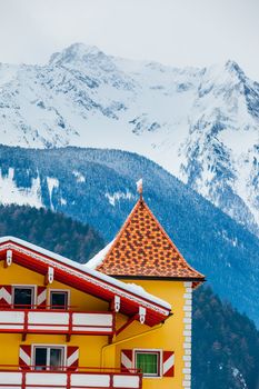 Winter scenic holiday house in austrian alps