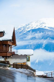 Winter scenic holiday house in austrian alps