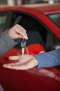 Keys given to someone in a car shop