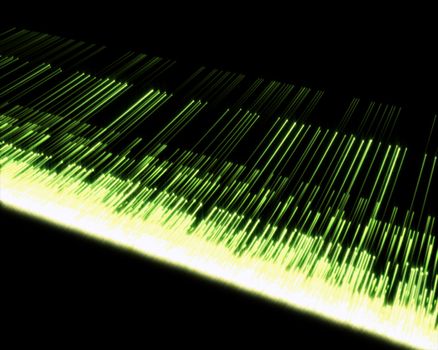Black background with multiple green lines