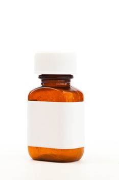 Bottle of medications against white background