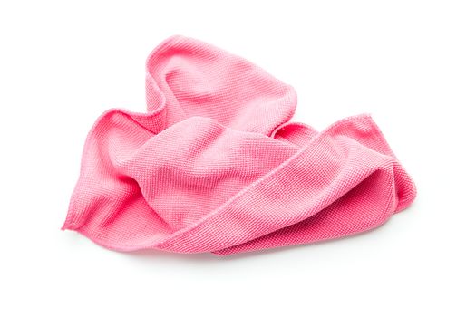 Pink napkin against a white background