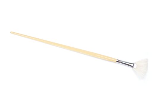 fan-shapped brush not use against a white background
