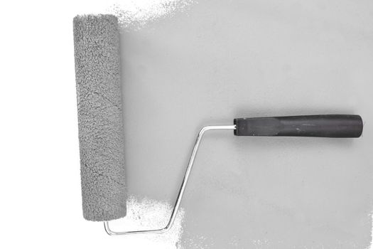 Horizontal grey brush stroke against a white background