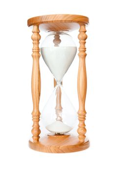 Hourglass against a white background