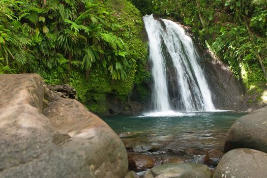 Waterfall on the Guadeloupe island
