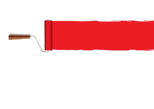 Red banner with paint roller background