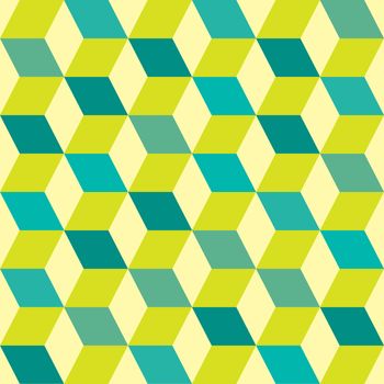 Green retro seventies inspired tile background with box design