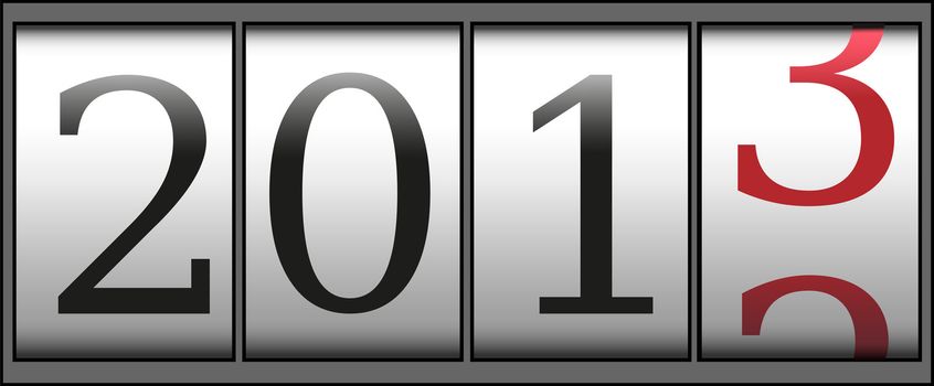 A new year 2013 counter. Vector