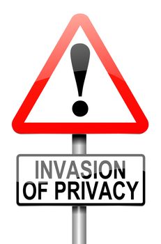 Illustration depicting a roadsign with an invasion of privacy concept. White background.