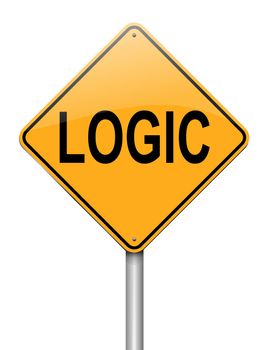 Illustration depicting a roadsign with a logic concept. White background.