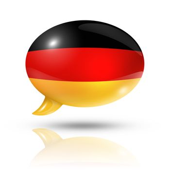three dimensional Germany flag in a speech bubble isolated on white with clipping path