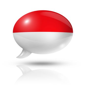 three dimensional Indonesia flag in a speech bubble isolated on white with clipping path