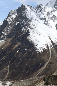 High mountains in cloud. Nepal. Everest. Mountains.