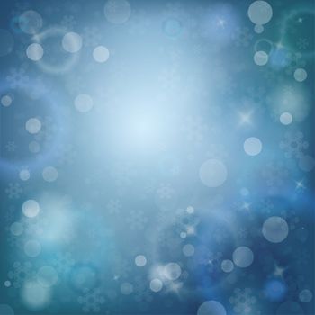Blue Snowy Abstract Winter Template with place for text