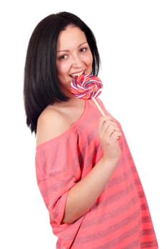 teenage girl with lollipop